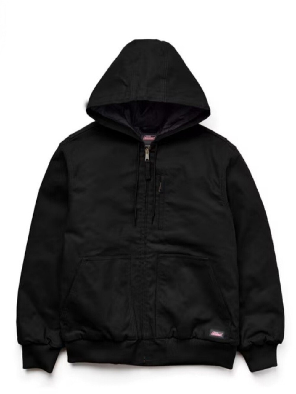 Genuine Dickies Hooded Insulated Duck Jacket Mens 5XL Black Canvas Workwear